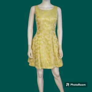 ERIN Fetherston Veronica Butterfly Yellow Fit & Flare Tank Hoco Dress